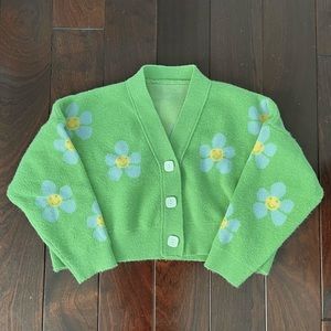 Smiley Face Flower Cardigan